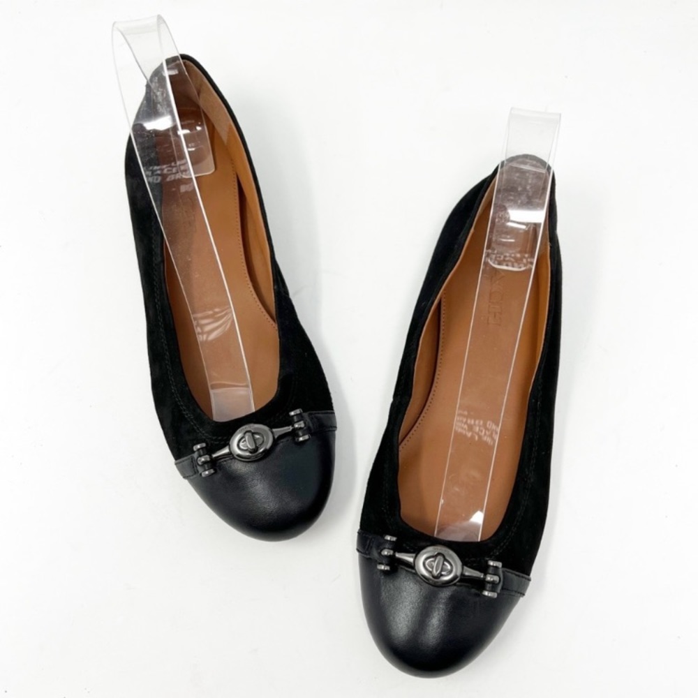 Coach Leila Leather Ballet Flats Black Sz 8